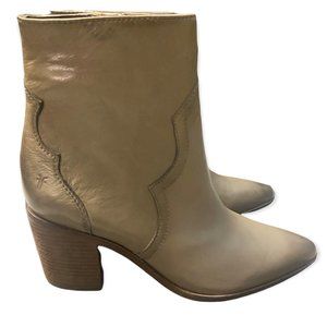 Frye Flynn Short Inside Zip Grey Heeled Ankle Boots- size 9